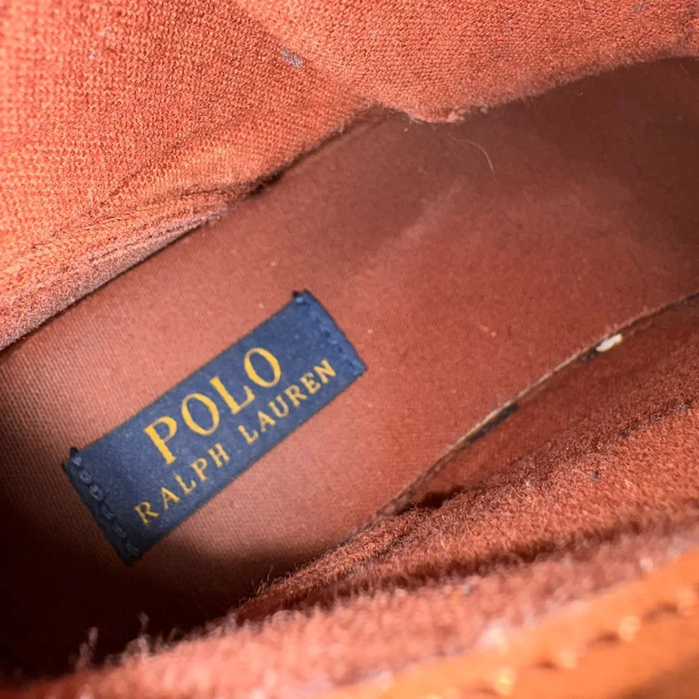 Polo Ralph Lauren Tavis Sneaker High Top Lace Up Brown Leather Casual Men’s 10.5